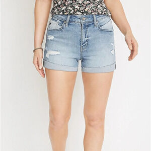 KanCan NWT Light Wash Two Toned Pocket Distressed High Rise Shorts 29 Women’s